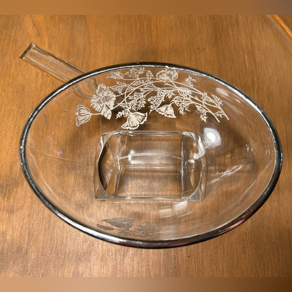 New Martinsville Viking Oval Vase & Compote Silver Flowers of Flanders Poppies - Picture 3 of 15